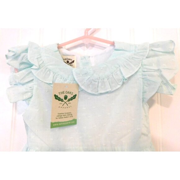 NWT The Oaks Apparel 18 Months 18M Light Green Mint Summer Dress Lined Ruffle - Picture 2 of 5